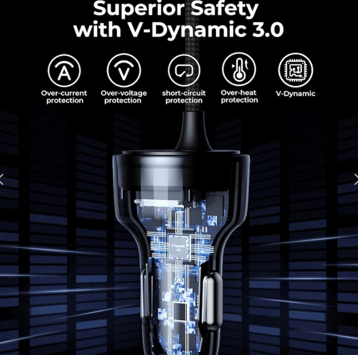 VOLTME Cazo Speedo+ C60LC 57W Car Charger with Built-in Lightning Cable – White