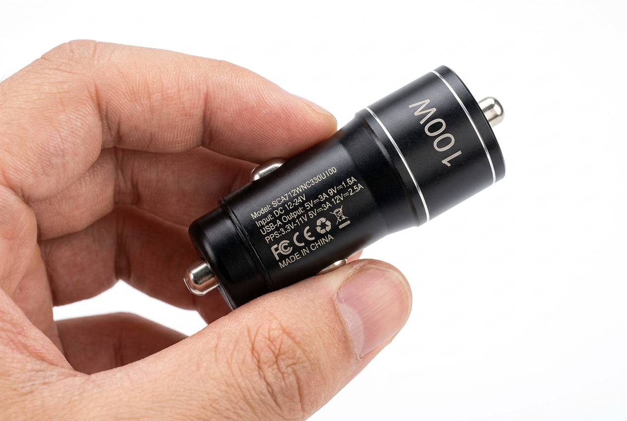 IFCAT 100W Dual-Port USB-C & USB-A Car Charger – Black
