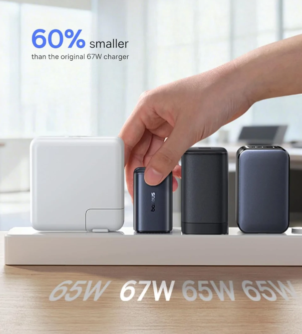 Baseus PicoGo AE11 67W GaN Fast Charger 2C+U — Dual USB-C + USB-A