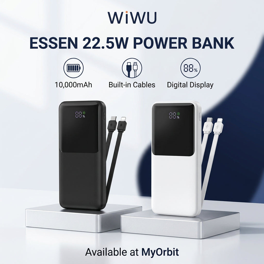 WIWU Essen Wi-P081 10000mAh black white power bank supplier packaging